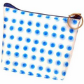 3D Lenticular Purse with Key Ring (White/Blue Circles)